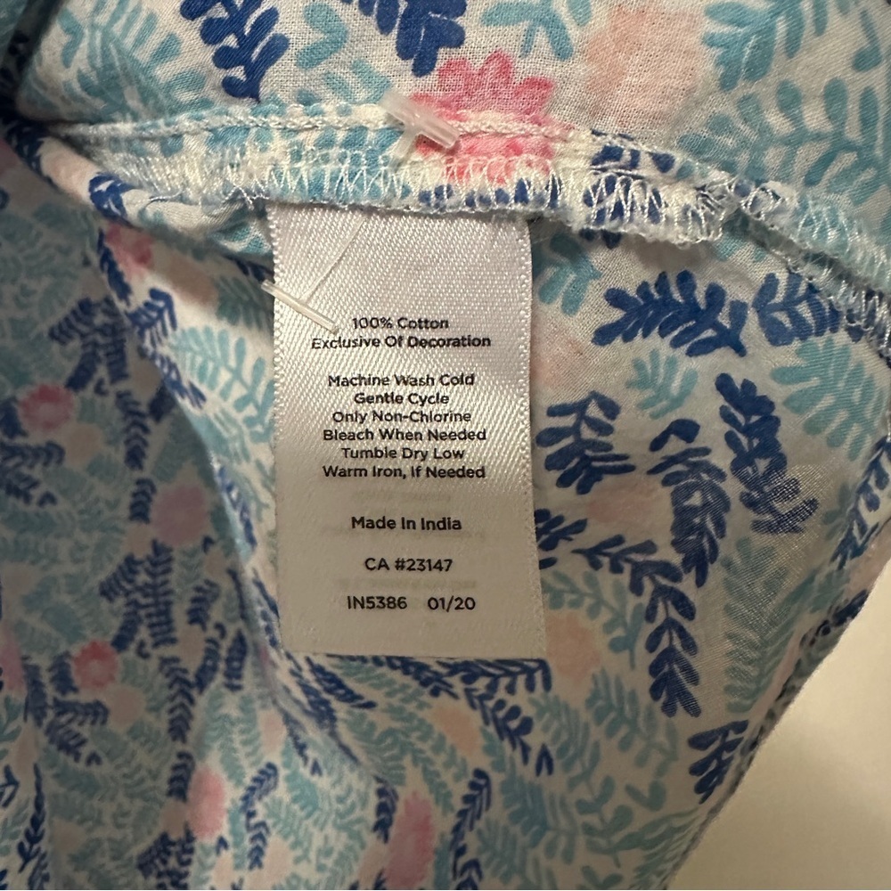 Talbots Floral Ferns Classic Cotton Button Up Shirt Size 3X - Picture 8 of 9